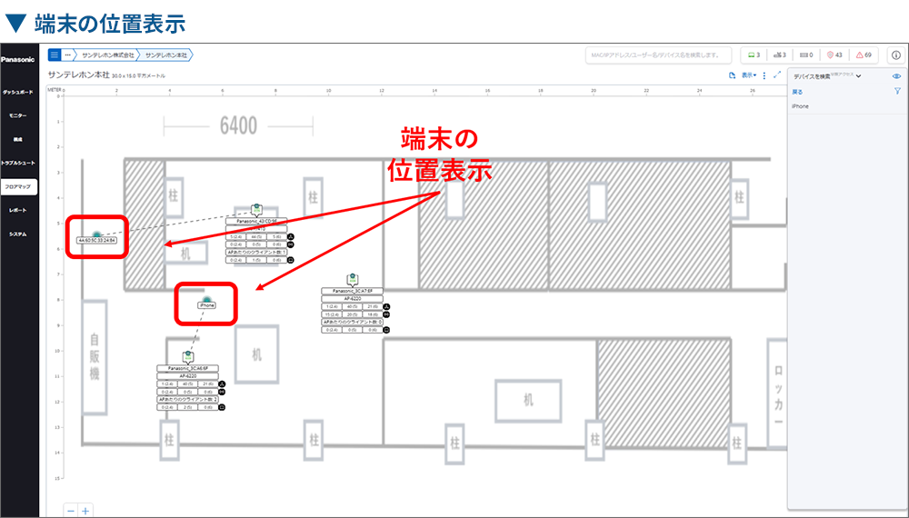 端末の位置表示