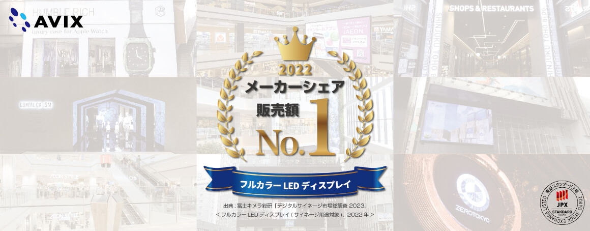 フルカラーLEDディスプレイ メーカーシェア販売額No.1